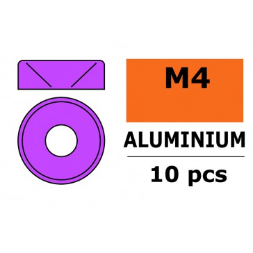 Rondelles aluminium pour vis M4 TC - DE:10mm - Violet (10pcs)