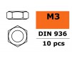 Hexagon Nut M3 - Low Profile - Galvanized Steel (10pcs)