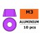Aluminium sluitring v. M3 Cilinderkopschroeven - BD:8mm - Paars (10st