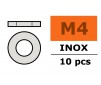 Vlakke sluitring - M4 - Inox (10st)