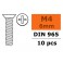 Flat Head Screw - M4X6 - Galvanized Steel (10pcs)