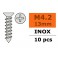 Vis à tôle tête conique - 4,2X13mm - Inox (10pcs)