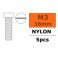 Vis à tête cylindrique - M3X16 - Nylon (5pcs)