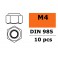 Hexagon Nylstop Nut M4 - Galvanized Steel (10pcs)