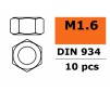 Hexagon Nut M1.6 - Galvanized Steel (10pcs)