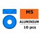 Rondelles aluminium pour vis M5 TC - DE:12mm - Bleu (10pcs)