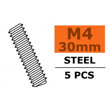 Tige filetée - M4X30 - Acier (5pcs)