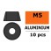 Rondelles aluminium pour vis M5 T. Cy. - DE:12mm - Gun Metal (10pcs)