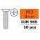 Flat Head Screw - M3X8 - Galvanized Steel (10pcs)