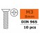 Vis à tête conique - Philips - M3X8 - Acier galvanisé (10pcs)