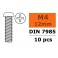 Pan Head Screw - M4X12 - Galvanized Steel (10pcs)