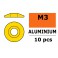 Aluminium sluitring v. M3 Laagbolkopschroeven - BD:15mm - Goud (10st)