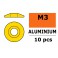 Rondelles aluminium pour vis M3 TB - DE:15mm - Or (10pcs)