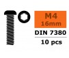 Laagbolkopschroef - Binnenzeskant - M4X16- Staal (10st)