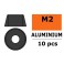 Rondelles aluminium pour vis M2 T. Cy. - DE:6mm - Gun Metal (10pcs)
