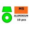 Rondelles aluminium pour vis M5 T. Cy. - DE:12mm - Vert (10pcs)