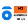 Aluminium sluitring v. M3 Laagbolkopschroeven - BD:10mm - Blauw (10st