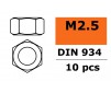 Zeskantmoer - M2.5 - Gegalvaniseerd staal (10st)