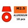 Aluminium Washer for M2.5 Socket Head Screws OD:7mm Red (10pcs)