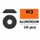 Rondelles aluminium pour vis M3 TB - DE:10mm - Gun Metal (10pcs)