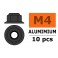 Ecrou aluminium autobloquant avec flasque - M4 - Gun Metal (10pcs)
