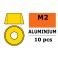 Rondelles aluminium pour vis M2 T. Cy. - DE:6mm - Or (10pcs)