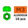 Aluminium Nylstop Nut M3 - Green (10pcs)