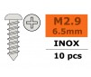 Vis à tôle tête bombée - 2,9X6,5mm - Inox (10pcs)