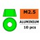 Aluminium sluitring v. M2.5 Cilinderkopschroeven - BD:7mm - Groen (10