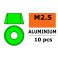 Aluminium sluitring v. M2.5 Cilinderkopschroeven - BD:7mm - Groen (10