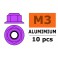 Aluminium Nylstop Nut M3 - Flanged - Purple (10pcs)