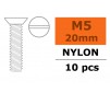 Flat Head Screw - M5X20 Nylon (5pcs)