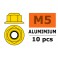 Aluminium Nylstop Nut M5 - Flanged Gold (10pcs)