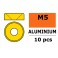 Rondelles aluminium pour vis M5 TC - DE:12mm - Or (10pcs)