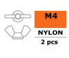 Ecrou papillon - M4 - Nylon (2pcs)