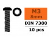 Hex Button Head Screw - M3X8 Steel (10pcs)