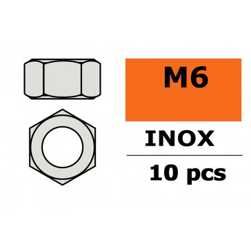 Zeskantmoer - M6 - Inox (10st)