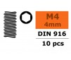 Stelschroef - Binnenzeskant - M4X4 - Staal (10st)