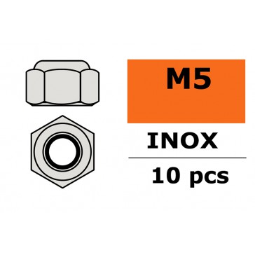 Hexagon Nylstop Nut - M5 Inox (10pcs)