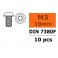 Hex Button Head Screw - Flanged - M3X10 Steel (10pcs)