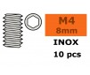 Stelschroef - Binnenzeskant - M4X8 - Inox (10st)