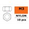 Zeskantmoer - M3 - Nylon (10st)