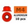 Aluminium zelfborgende zeskantmoer met flens - M4 - Rood (10st)