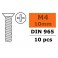 Vis à tête conique - Philips - M4X10 - Acier galvanisé (10pcs)