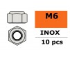 Zelfborgende zeskantmoer - M6 - Inox (10st)