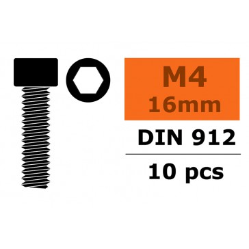 Cilinderkopschroef - Binnenzeskant - M4X16 - Staal (10st)