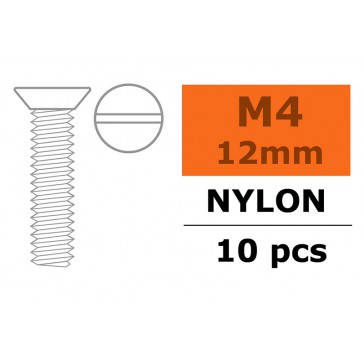 Flat Head Screw - M4X12 Nylon (5pcs)