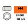 Ecrou hexagonal - M4 - Inox (10pcs)