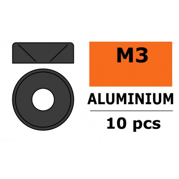 Rondelles aluminium pour vis M3 TC - DE:8mm - Gun Metal (10pcs)