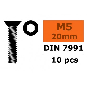 Verzonkenkopschroef - Binnenzeskant - M5X20 - Staal (10st)